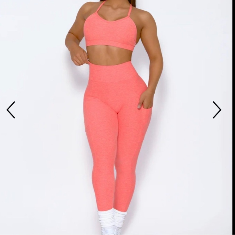 Bombshell Sportswear Coral Pink Curves Leggings Small
